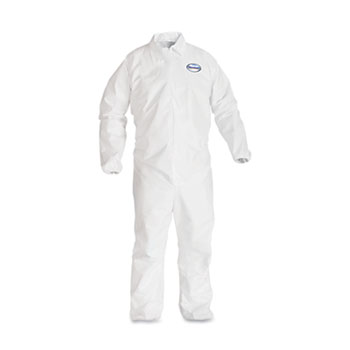 Kimberly-Clark Professional KLEENGUARD A40 Elastic-Cuff Coveralls, White, Large, 25/CT