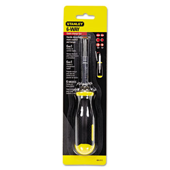 Stanley Tools 6-Way Compact Screwdriver, Cushion Grip