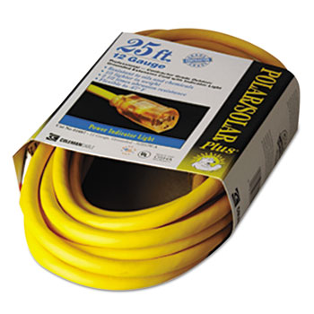 CCI&#174; Polar/Solar Indoor-Outdoor Extension Cord With Lighted End, 25ft, Yellow