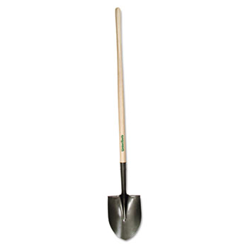 UnionTools Long-Handle Round-Point Shovel, No. 2 Blade, 48&quot; Handle, Steel/Ash