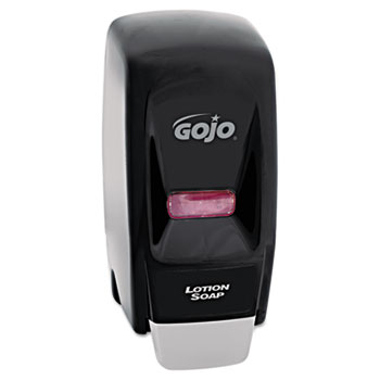 GOJO 800 Series Bag-In-Box Liquid Soap Dispenser 800-ml, 5 3/4w x 5 1/2d x 11 1/8h, Black