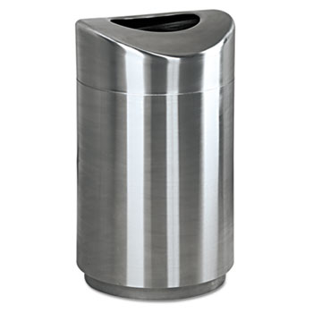 Rubbermaid&#174; Commercial Eclipse Open Top Waste Receptacle, Round, Steel, 30gal, Stainless Steel
