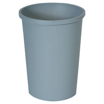 Rubbermaid&#174; Commercial Untouchable Waste Container, Round, Plastic, 11gal, Gray