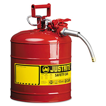 JUSTRITE AccuFlow Safety Can, Type II, 5gal, Red, 5/8&quot; Hose