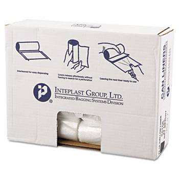 Inteplast Group High-Density Can Liner, 24 x 31, 16gal, 8mic, Clear, 50/Roll, 20 Rolls/Carton