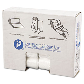 Inteplast Group High-Density Can Liner, 24 x 24, 10gal, 6mic, Natural, 50/Roll, 20 Roll/Carton