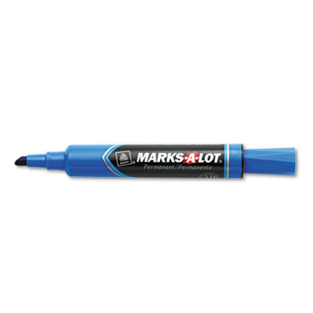 Marks-A-Lot&#174; Desk-Style Permanent Marker, Chisel Tip, Blue