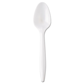 GEN Wrapped Cutlery, 5 7/8&quot; Teaspoon, Mediumweight, Polypropylene, White, 1,000/Carton
