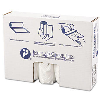 Inteplast Group High-Density Can Liner, 40 x 48, 45gal, 12mic, Clear, 25/Roll, 10 Rolls/Carton