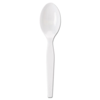 Dixie&#174; Individually Wrapped Polystyrene Cutlery, Teaspoons, White, 1000/CT