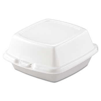Dart&#174; Carryout Food Containers, Foam, 1-Comp, 5 7/8 x 6 x 3, White, 500/Carton