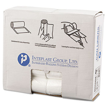 Inteplast Group High-Density Can Liner, 24 x 33, 16gal, 6mic, Clear, 50/Roll, 20 Rolls/Carton