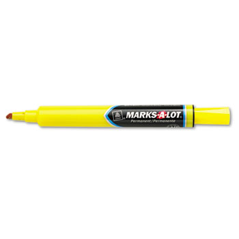 Marks-A-Lot&#174; Large Desk-Style Permanent Marker, Chisel Tip, Yellow