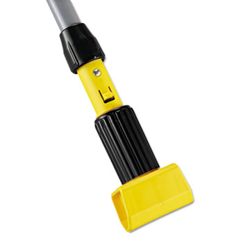 Rubbermaid&#174; Commercial Gripper Vinyl-Covered Aluminum Mop Handle, 1 1/8 dia x 54, Gray/Yellow