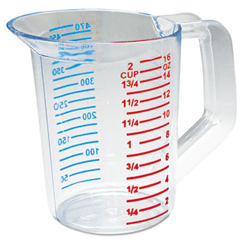 Rubbermaid&#174; Commercial Bouncer Measuring Cup, 16oz, Clear
