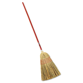 Rubbermaid Commercial Standard Corn-Fill Broom, 38&quot; Handle, Red
