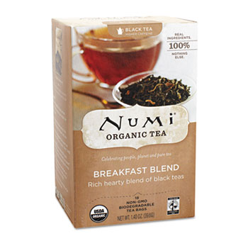 Numi&#174; Organic Teas and Teasans, 1.4oz, Breakfast Blend, 18/Box