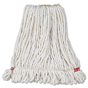 Rubbermaid Commercial Web Foot Wet Mop Head, Shrinkless, White, Small, Cotton/Synthetic, 6/CT