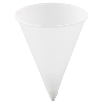 SOLO&#174; Cup Company Cone Water Cups, Paper, 4oz, Rolled Rim, White, 200/Bag, 25 Bags/Carton