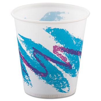 SOLO&#174; Cup Company Jazz Waxed Paper Cold Cups, 3oz, Rolled Rim, 100/Bag, 50 Bags/Carton