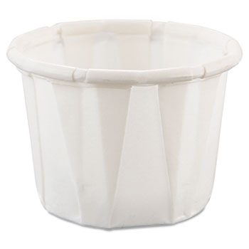 SOLO&#174; Cup Company Paper Portion Cups, .5oz, White, 250/Bag, 20 Bags/Carton