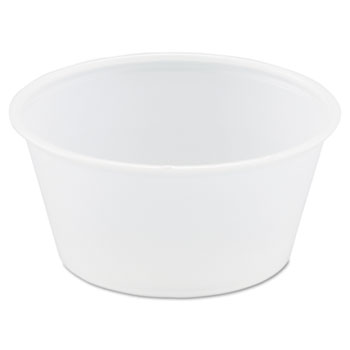 SOLO&#174; Cup Company Polystyrene Portion Cups, 3.25oz, Translucent, 250/Bag, 10 Bags/Carton