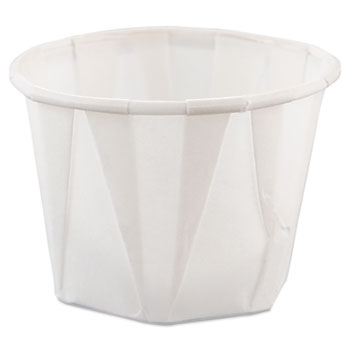 SOLO&#174; Cup Company Paper Portion Cups, 1oz, White, 250/Bag, 20 Bags/Carton