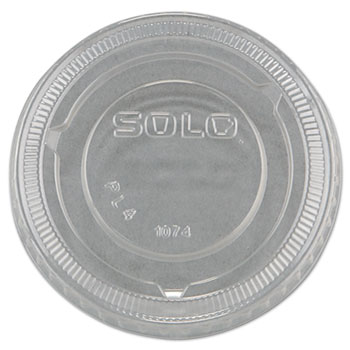SOLO&#174; Cup Company No-Slot Plastic Cup Lids, 3.25-9oz Cups, Clear, 100/SL, 25 SL/CT
