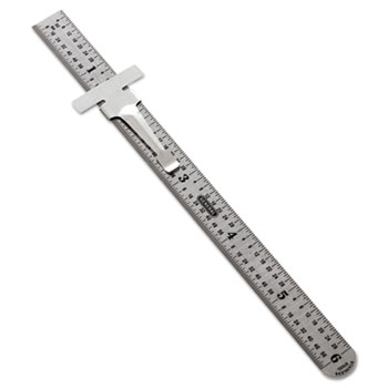 General Precision Stainless Steel Ruler, Stainless Steel, 6 in