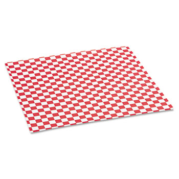 Bagcraft Grease-Resistant Paper Wrap/Liners, 12 x 12, Red Check, 1000/Box, 5 Boxes/Carton