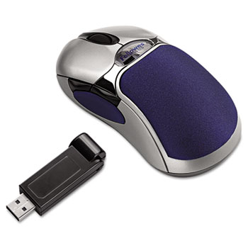 Fellowes Optical HD Precision Cordless Gel Mouse, Five-Button/Scroll, Blue/Sliver