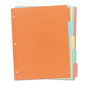 Avery Plain Tab Write &amp; Erase Dividers, 5 Tabs, Multicolor, 36/BX