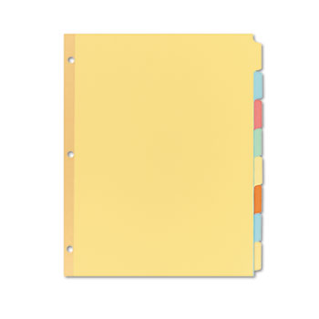 Avery Plain Tab Write &amp; Erase Dividers, 8-Tab, Multicolor, 24/BX