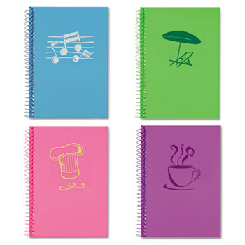 Roaring Spring Lifenotes Notebook, College Rule, 7 x 5, 80 Sheets, Assorted Covers, 4/Pack