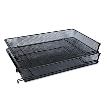 Universal Deluxe Mesh Stacking Side Load Tray, 1 Section, Legal Size Files, 17&quot; x 10.88&quot; x 2.5&quot;, Black