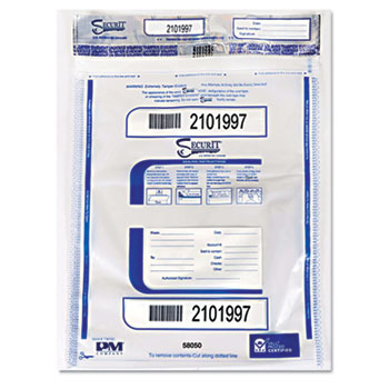 PM Company&#174; SecurIT&#174; Triple Protection Tamper-Evident Deposit Bags, 15 x 20, Clear, 50/Pack