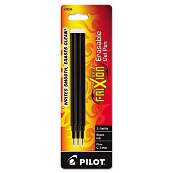 Pilot&#174; Refill for FriXion Erasable Gel Ink Pen, Black, 3/Pk