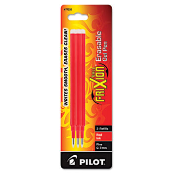 Pilot&#174; Refill for FriXion Erasable Gel Ink Pen, Red, 3/Pk
