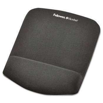 Fellowes&#174; PlushTouch Mouse Pad with Wrist Rest, Foam, Graphite, 7 1/4 x 9-3/8
