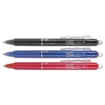 Pilot&#174; FriXion Clicker Erasable Gel Ink Retractable Pen, Assorted Ink, .7mm, 3/Pack