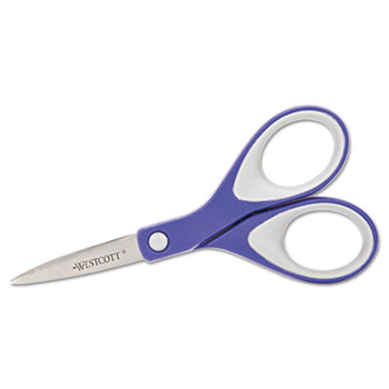 Westcott&#174; Straight KleenEarth Soft Handle Scissors, 6&quot; Long, Blue/Gray