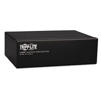 Tripp Lite by Eaton Video Splitter, VGA/SVGA, 2-Port Signal Booster, HD15 Ports