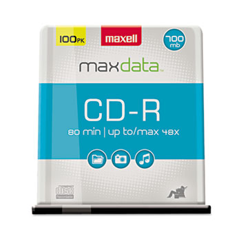 Maxell&#174; CD-R Discs, 700MB/80min, 48x, Spindle, Silver, 100/Pack