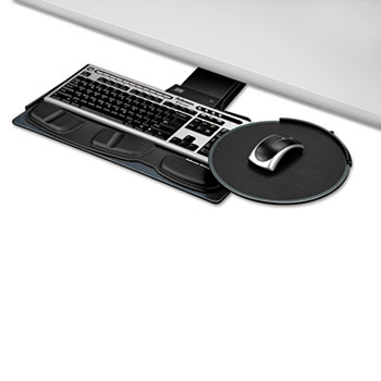 Fellowes Professional Sit/Stand Adjustable Keyboard Platform, 19w x 10-5/8d, Black
