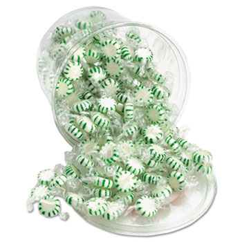 Office Snax Starlight Mints, Spearmint Hard Candy, Individual Wrapped, 2 lb Tub