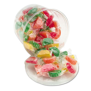 Office Snax&#174; Assorted Fruit Slices Candy, Individually Wrapped, 2 lb Plastic Tub