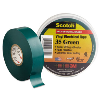 Scotch™ Scotch 35 Vinyl Electrical Color Coding Tape, 3/4&quot; x 66ft, Green