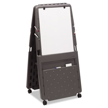 Iceberg Presentation Flipchart Easel With Dry Erase Surface, Resin, 33x28x73, Charcoal