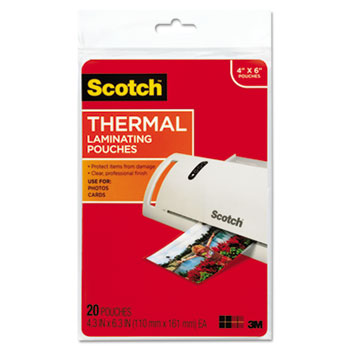 Scotch™ Photo Size Thermal Laminating Pouches, 5 mil, 6 x 4, 20/Pack