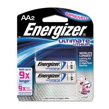 Energizer Lithium Batteries, AA, 2/Pack